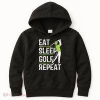 Eat Sleep Golf Repeat Funny Golfer Apparel Kids Hoodie thumb 0