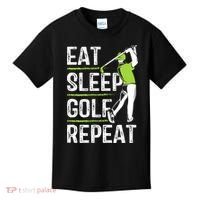 Eat Sleep Golf Repeat Funny Golfer Apparel Kids T-Shirt thumb 0