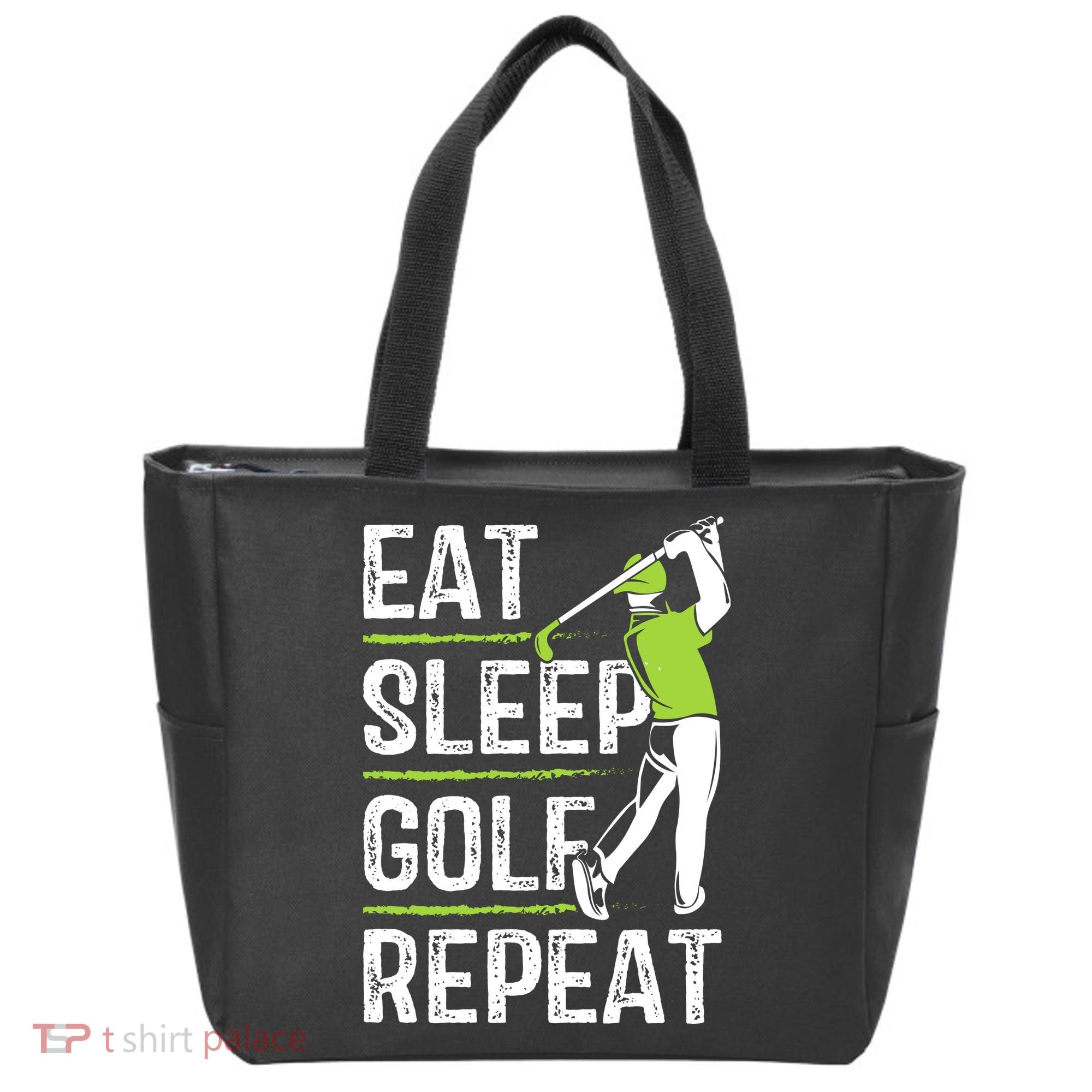 Eat Sleep Golf Repeat Funny Golfer Apparel Tote Bag
