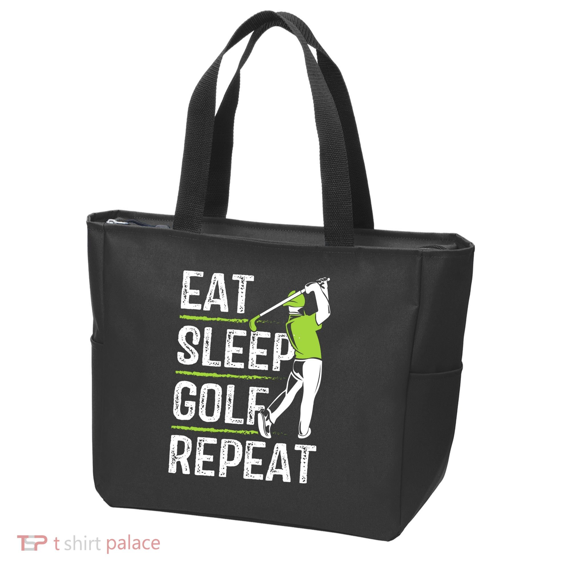 Eat Sleep Golf Repeat Funny Golfer Apparel Tote Bag