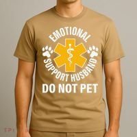 Emotional Support Husband Do Not Pet T-Shirt thumb 3