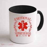 Emotional Support Husband Do Not Pet Coffee Mug thumb 1