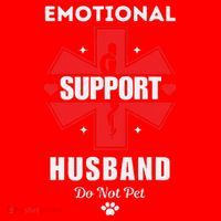 Emotional Support Husband Do Not Pet Santa Hat thumb 1