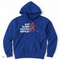 Eat Sleep Hockey Repeat Ice Hockey Lovers Players Funny Gift Hoodie thumb 0