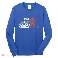 Eat Sleep Hockey Repeat Ice Hockey Lovers Players Funny Gift Long Sleeve Shirt thumb 0