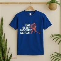 Eat Sleep Hockey Repeat Ice Hockey Lovers Players Funny Gift T-Shirt thumb 2