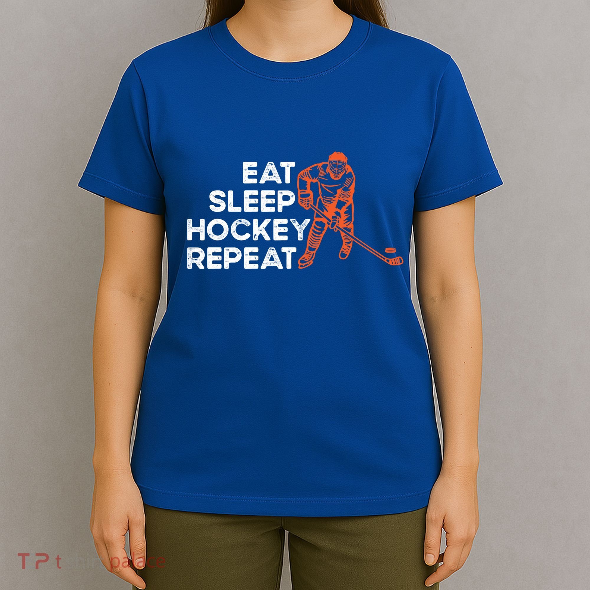 Eat Sleep Hockey Repeat Ice Hockey Lovers Players Funny Gift T-Shirt