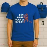Eat Sleep Hockey Repeat Ice Hockey Lovers Players Funny Gift T-Shirt thumb 6