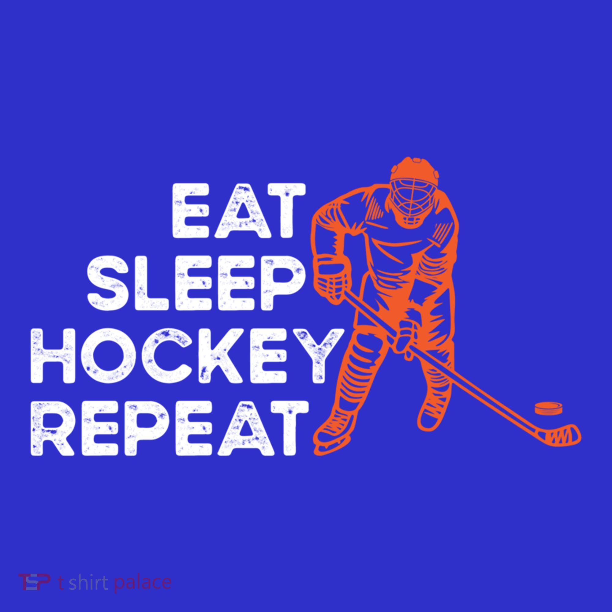 Eat Sleep Hockey Repeat Ice Hockey Lovers Players Funny Gift Polo