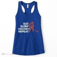 Eat Sleep Hockey Repeat Ice Hockey Lovers Players Funny Gift Women's Tank Top thumb 0
