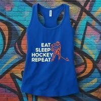 Eat Sleep Hockey Repeat Ice Hockey Lovers Players Funny Gift Women's Tank Top thumb 3