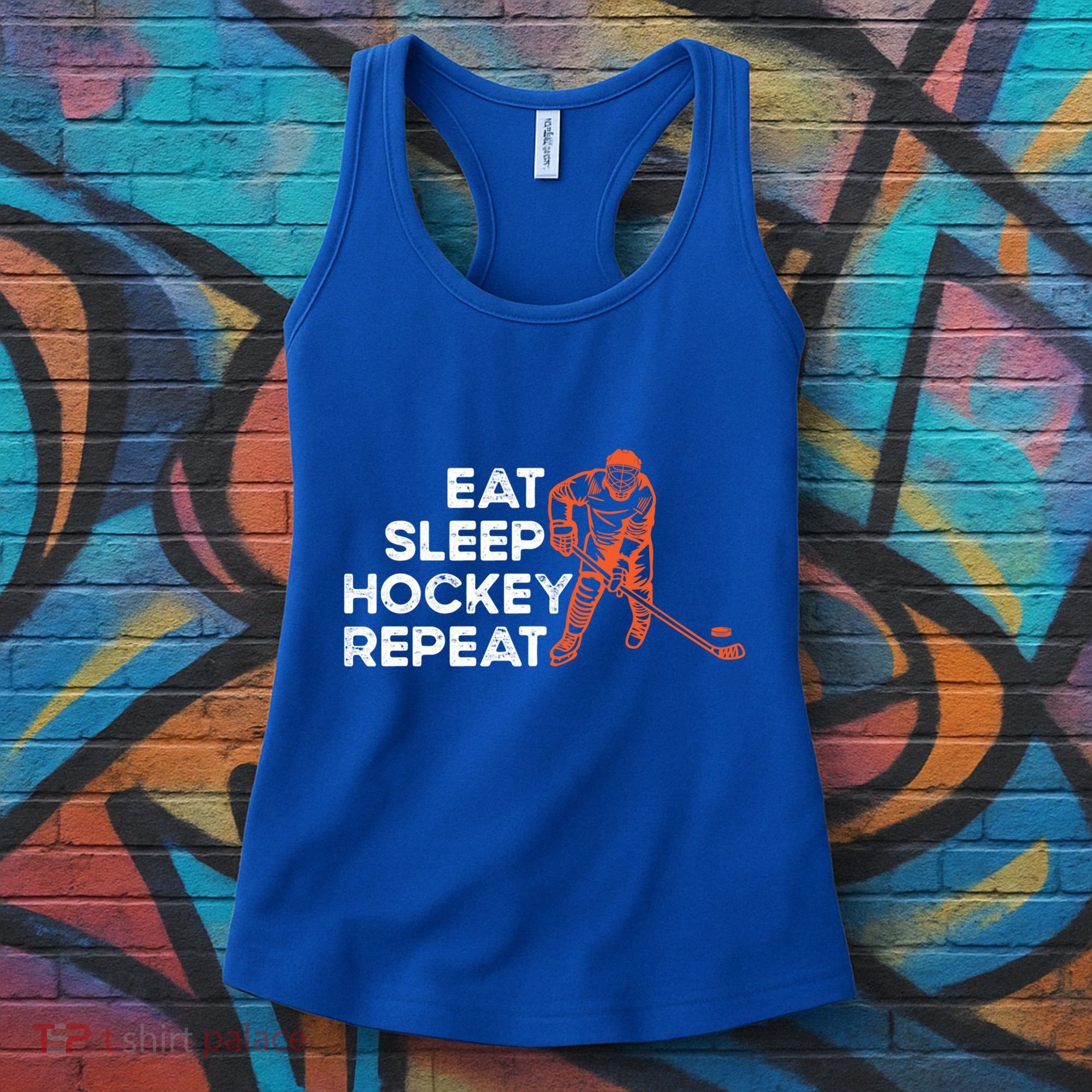 Eat Sleep Hockey Repeat Ice Hockey Lovers Players Funny Gift Women's Tank Top