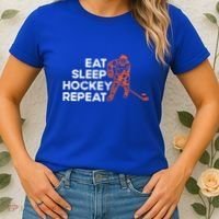 Eat Sleep Hockey Repeat Ice Hockey Lovers Players Funny Gift Women's T-Shirt thumb 2