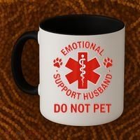 Emotional Support Husband Do Not Pet Coffee Mug thumb 2