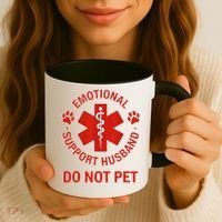 Emotional Support Husband Do Not Pet Coffee Mug thumb 3