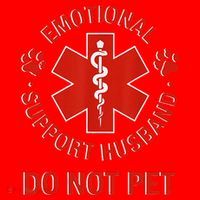 Emotional Support Husband Do Not Pet Santa Hat thumb 1