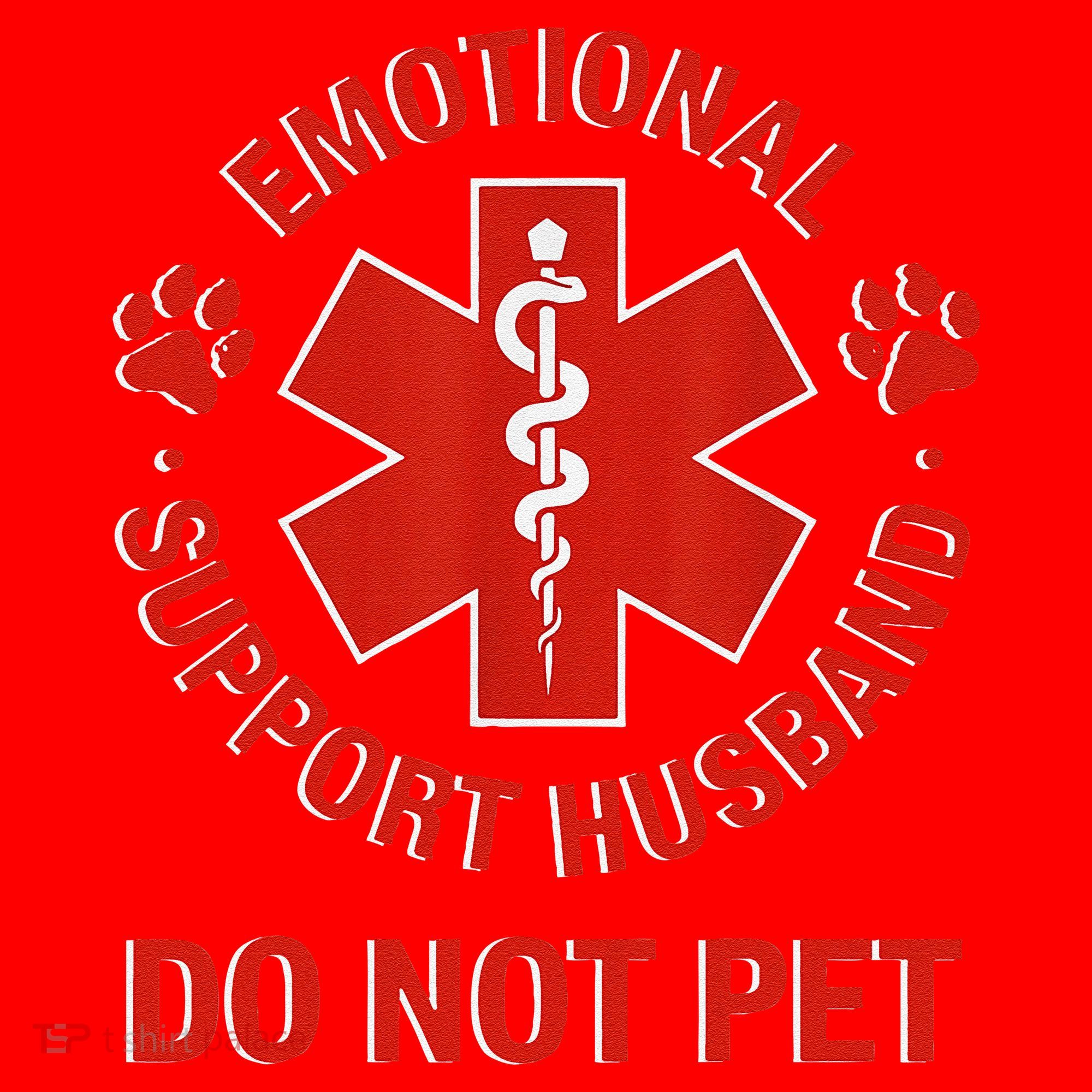 Emotional Support Husband Do Not Pet Santa Hat