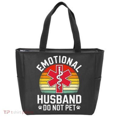 Emotional Support Husband Do Not Pet Funny Husband Vintage Tote Bag
