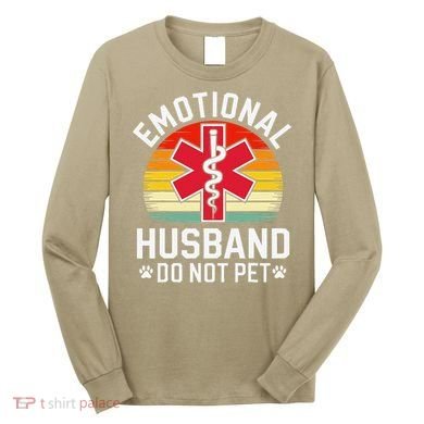 Emotional Support Husband Do Not Pet Funny Husband Vintage Long Sleeve Shirt