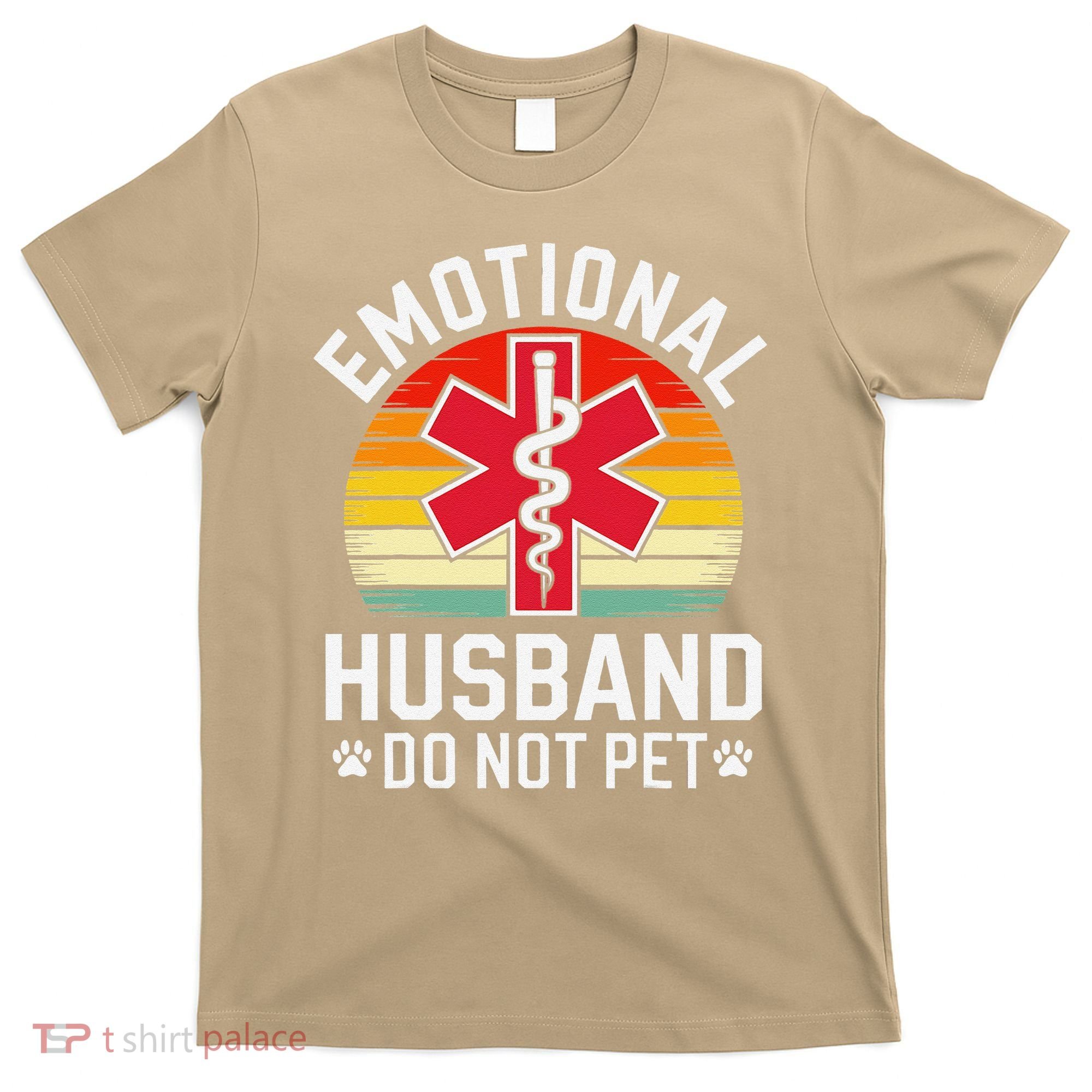 Emotional Support Husband Do Not Pet Funny Husband Vintage T-Shirt