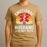 Emotional Support Husband Do Not Pet Funny Husband Vintage T-Shirt thumb 3