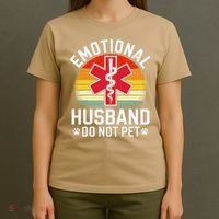 Emotional Support Husband Do Not Pet Funny Husband Vintage T-Shirt thumb 4