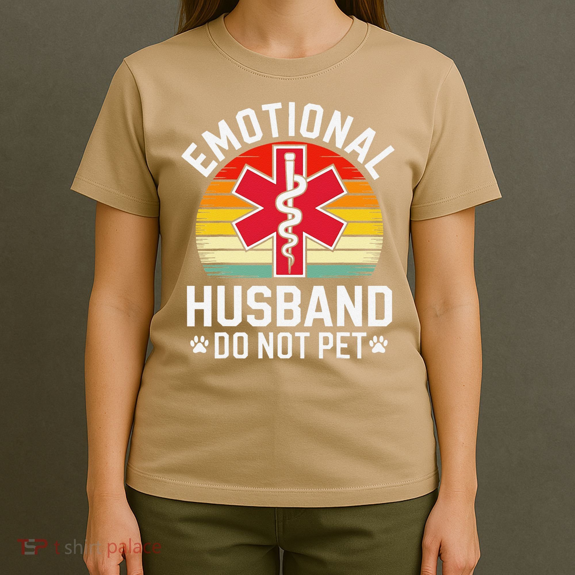 Emotional Support Husband Do Not Pet Funny Husband Vintage T-Shirt