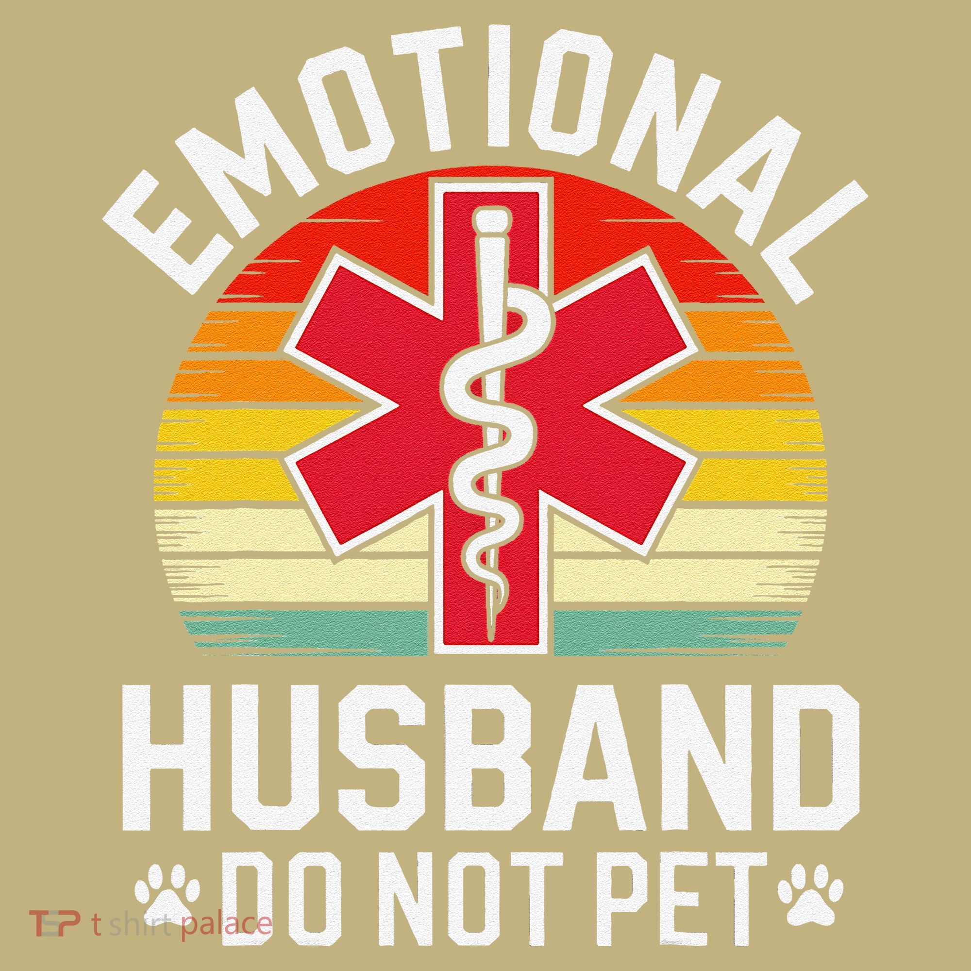 Emotional Support Husband Do Not Pet Funny Husband Vintage T-Shirt