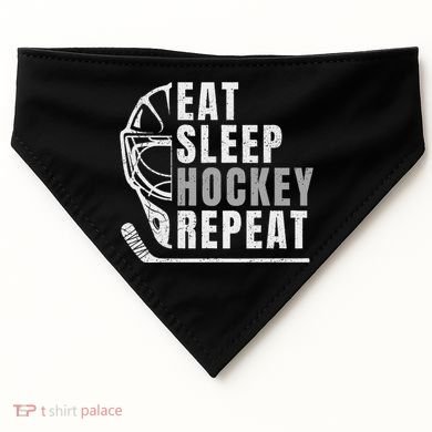 Eat Sleep Hockey Repeat USA-Made Doggie Bandana