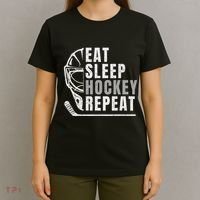 Eat Sleep Hockey Repeat T-Shirt thumb 4