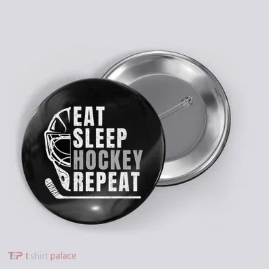 Eat Sleep Hockey Repeat Button