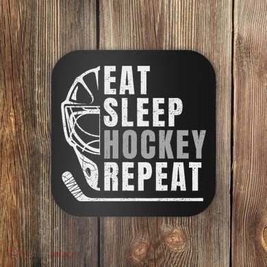 Eat Sleep Hockey Repeat Coaster