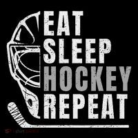 Eat Sleep Hockey Repeat Baby Bodysuit thumb 2
