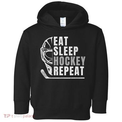 Eat Sleep Hockey Repeat Toddler Hoodie