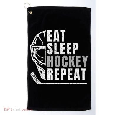 Eat Sleep Hockey Repeat Golf Towel