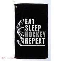 Eat Sleep Hockey Repeat Golf Towel thumb 0