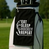Eat Sleep Hockey Repeat Golf Towel thumb 2