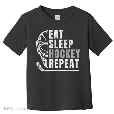 Eat Sleep Hockey Repeat Toddler T-Shirt