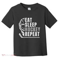 Eat Sleep Hockey Repeat Toddler T-Shirt thumb 0