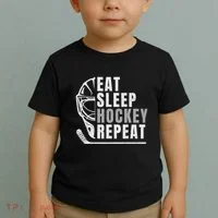 Eat Sleep Hockey Repeat Toddler T-Shirt thumb 2