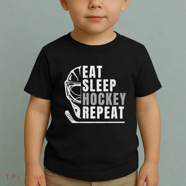 Eat Sleep Hockey Repeat Toddler T-Shirt