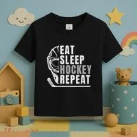 Eat Sleep Hockey Repeat Toddler T-Shirt thumb 3