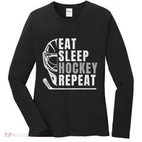 Eat Sleep Hockey Repeat Women's Long Sleeve Shirt thumb 0