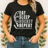 Eat Sleep Hockey Repeat Women's T-Shirt thumb 2