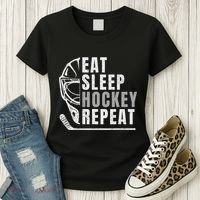 Eat Sleep Hockey Repeat Women's T-Shirt thumb 3