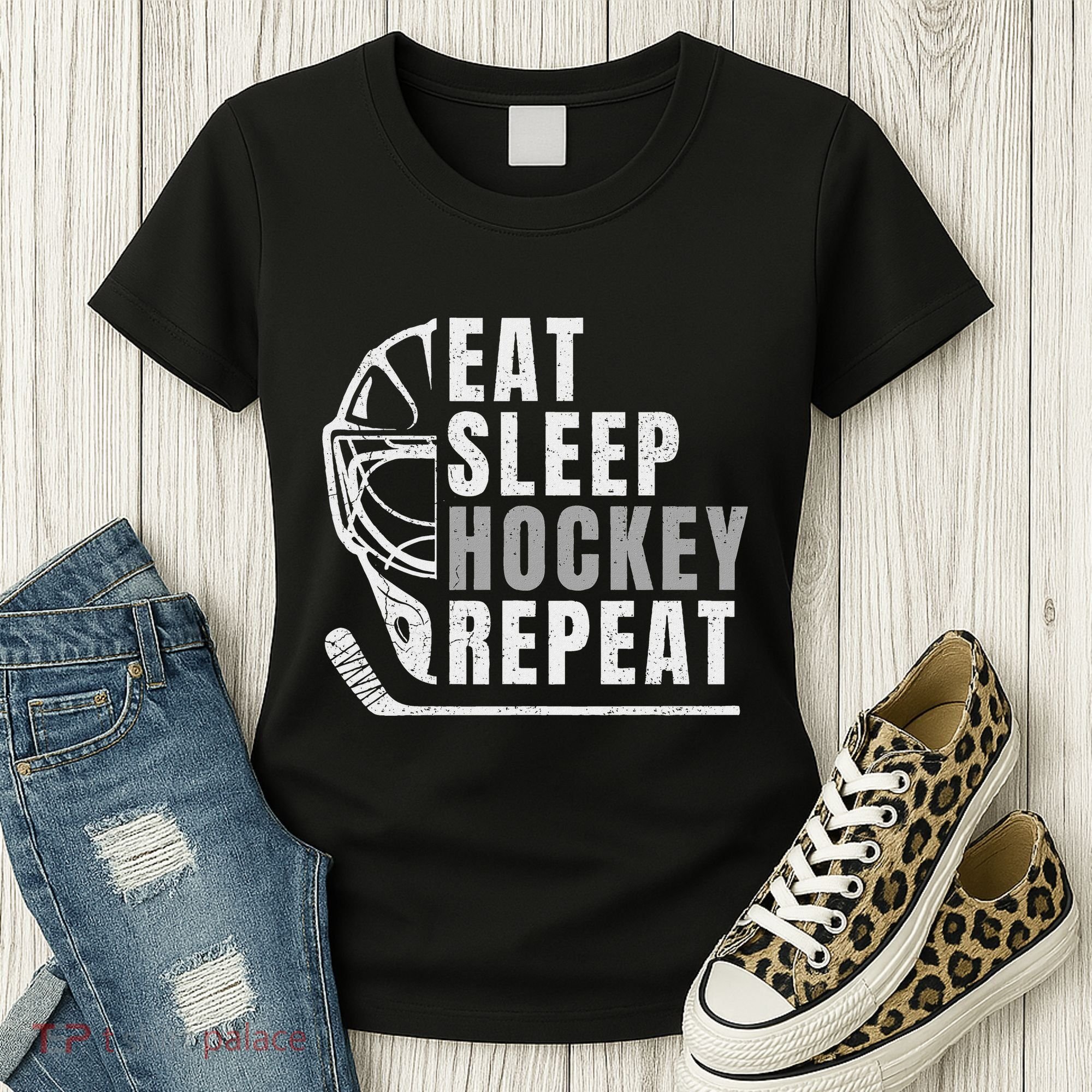 Eat Sleep Hockey Repeat Women's T-Shirt
