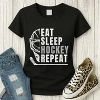 Eat Sleep Hockey Repeat Women's T-Shirt thumb 3