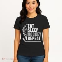 Eat Sleep Hockey Repeat Women's T-Shirt thumb 4