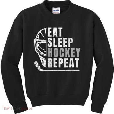 Eat Sleep Hockey Repeat Kids Sweatshirt