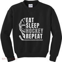Eat Sleep Hockey Repeat Kids Sweatshirt thumb 0